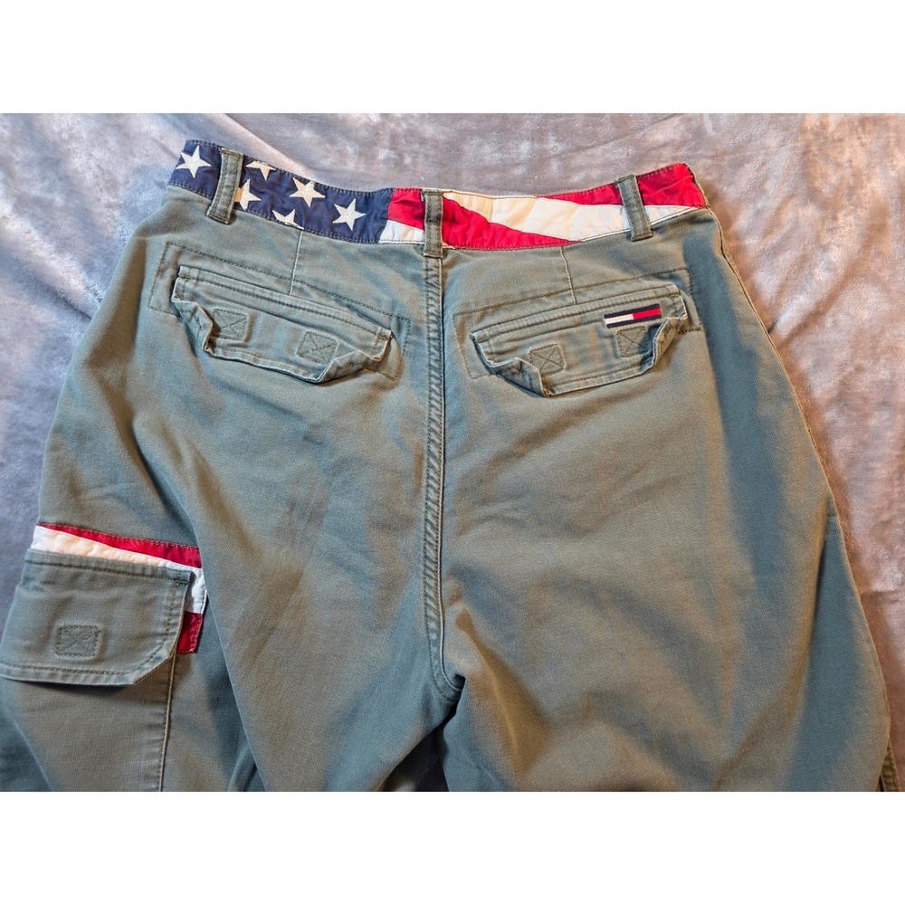 Vtg Y2K Tommy Jeans‎ Cargo Pants Mens 30x32 (30x31) Americana Flag Utility